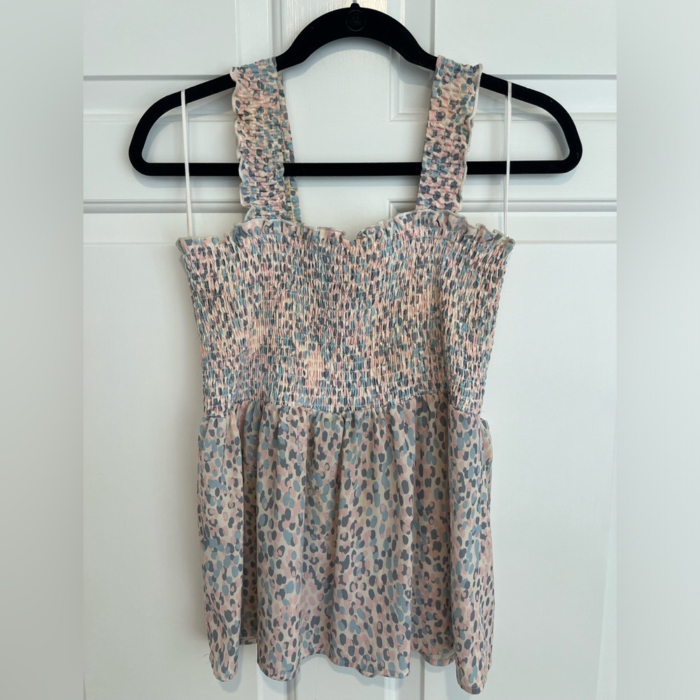 Aqua Floral Tank Top